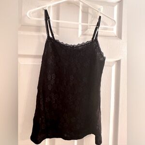 Black lace simple tank top
